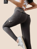 Women's Pocket Sexy Stretch Leggings Fitness Track Pants