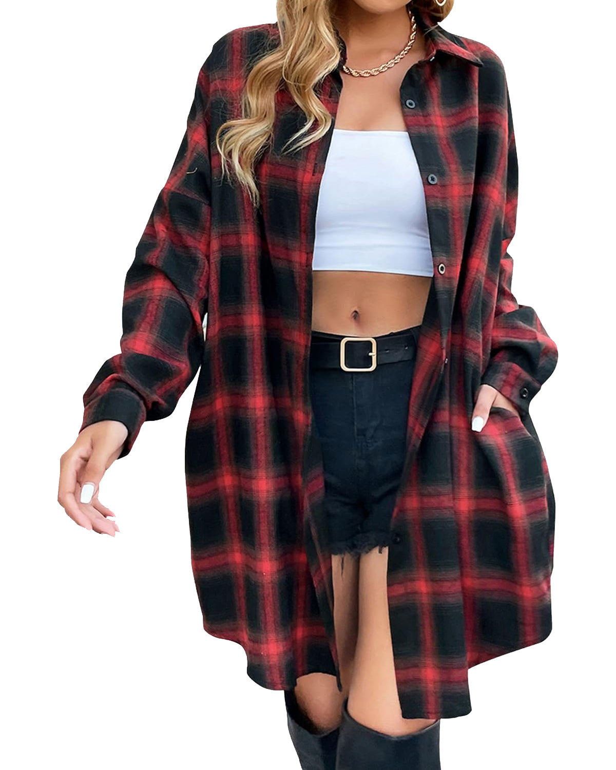 Women's Button Down Plaid Flannel Shirts