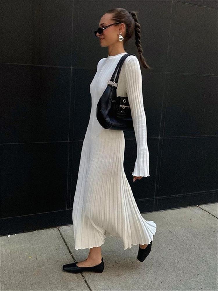 Fall New Sleeved Knit Midi Dress