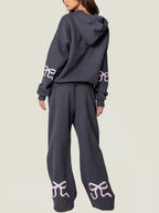 Women's Bow Detail Hoodie Sweat Set