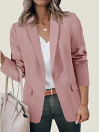 Women's Casual Button Blazer Jacket
