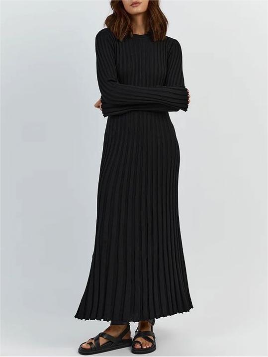 Fall New Sleeved Knit Midi Dress