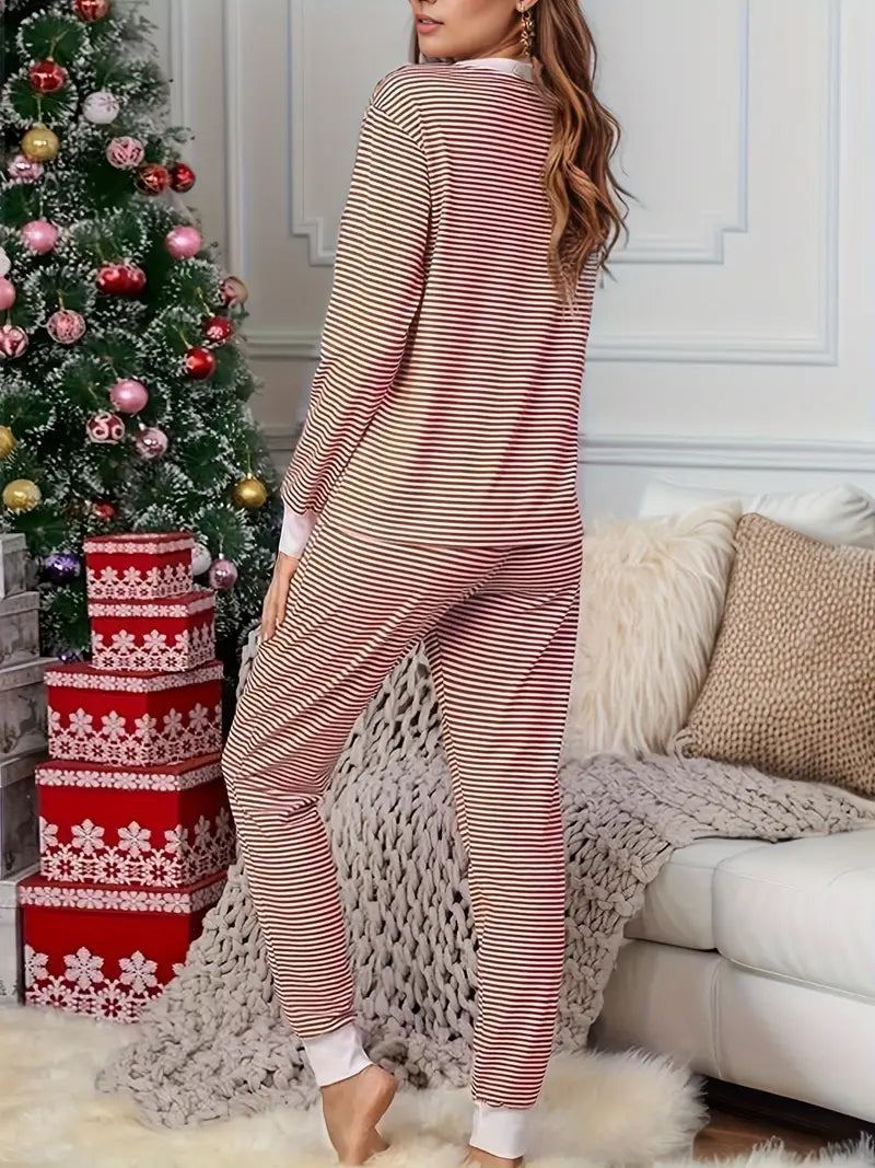 Women's Striped Lounge Pajamas Set