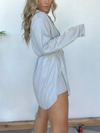 Satin Covered Nights Romper Dress Set