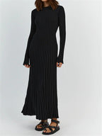 Fall New Sleeved Knit Midi Dress