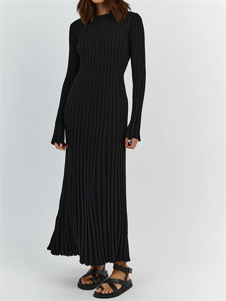 Fall New Sleeved Knit Midi Dress