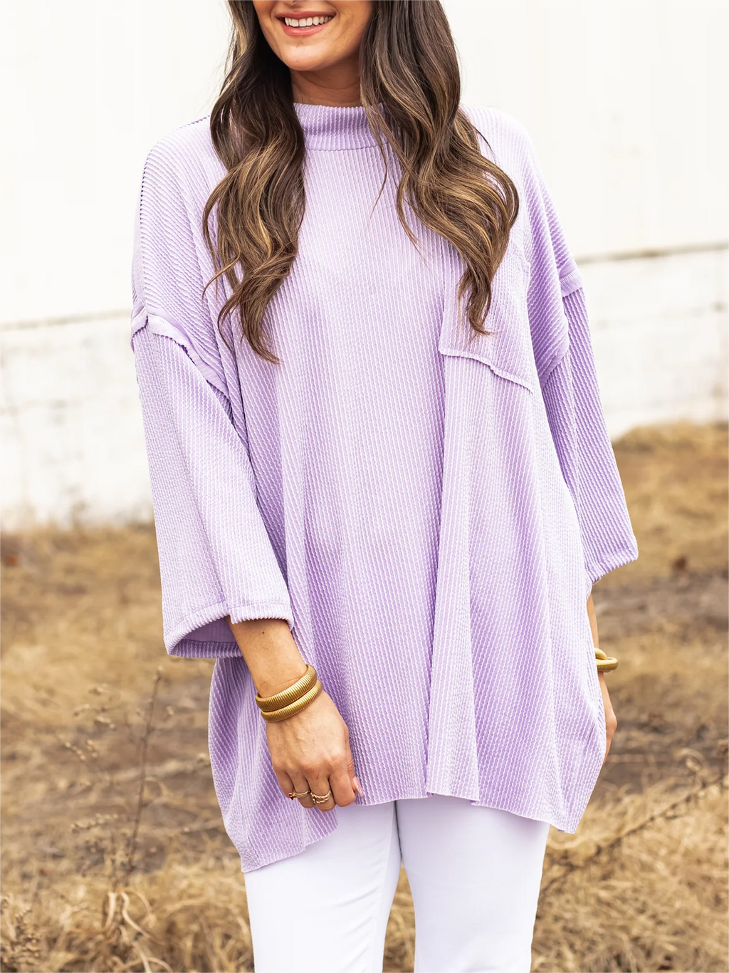 Oversize High Neck Urban Ribbed Tunic