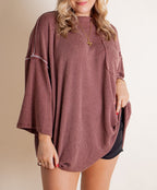 Oversize High Neck Urban Ribbed Tunic