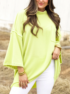Oversize High Neck Urban Ribbed Tunic