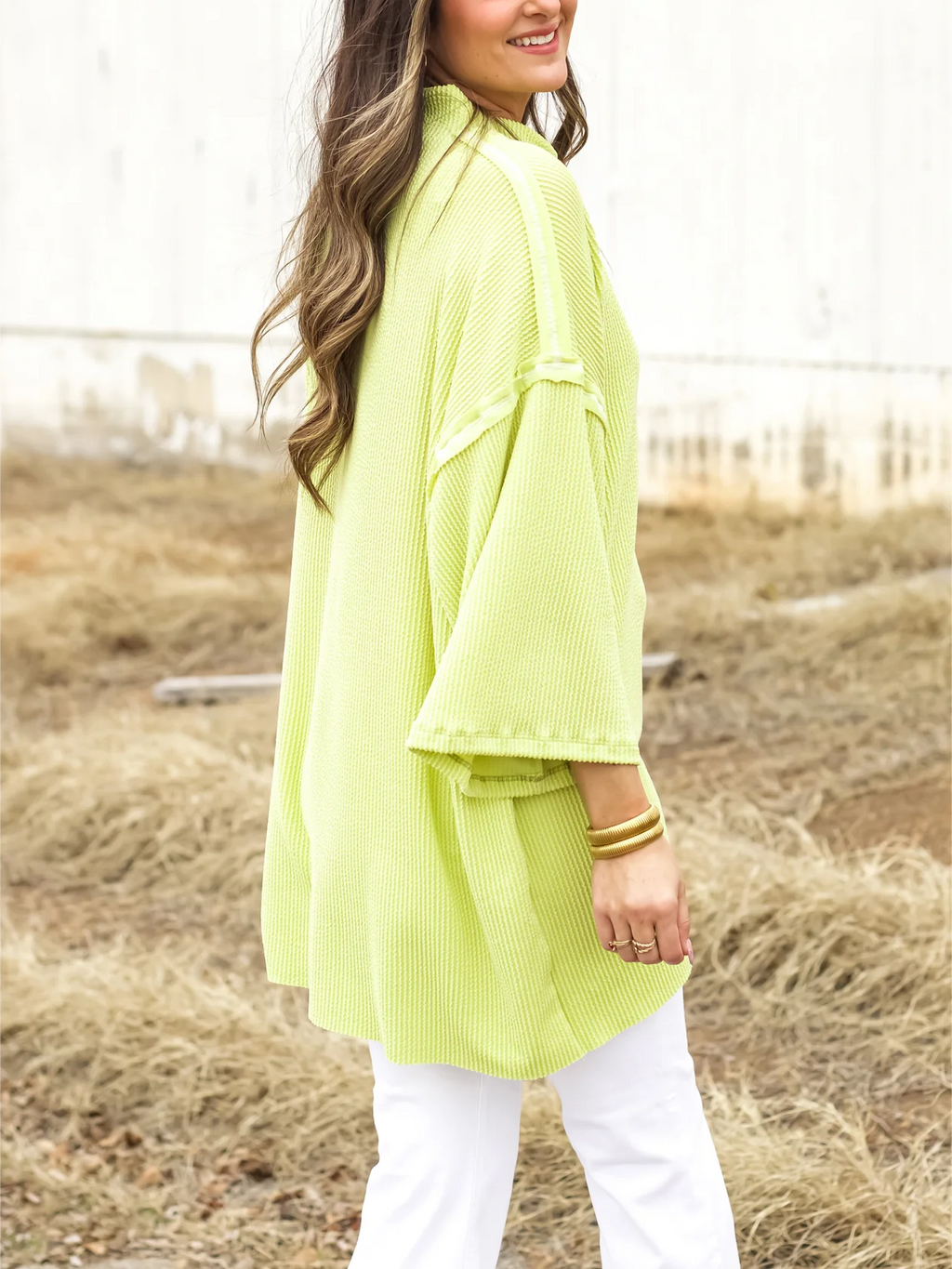 Oversize High Neck Urban Ribbed Tunic