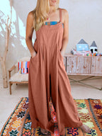 Sleeveless Wide Leg Jumpsuit with Pockets