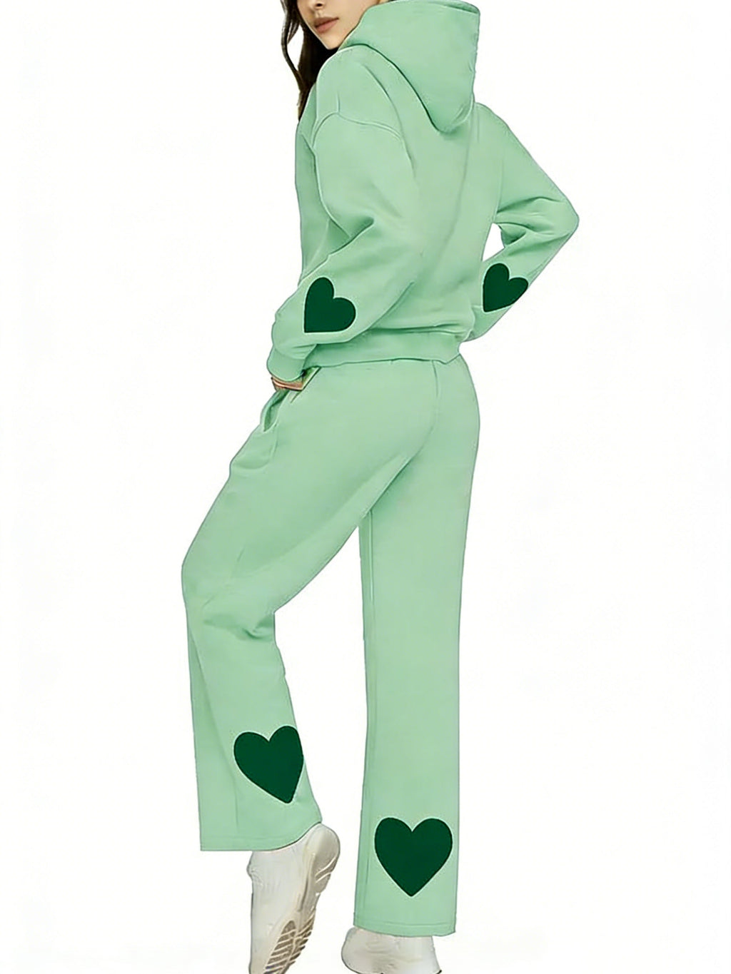 Women's Heart Patch Hoodie Set