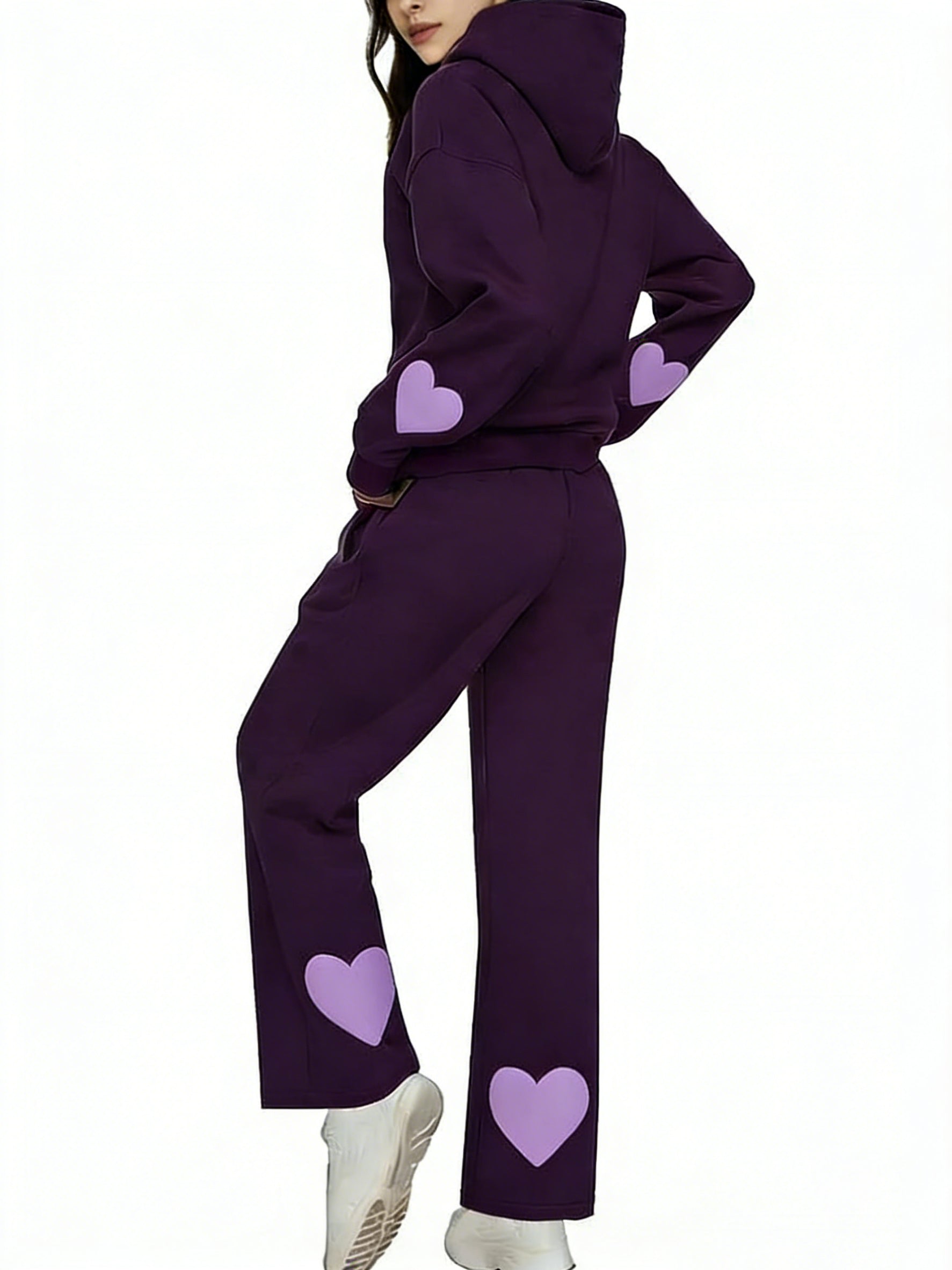 Women's Heart Patch Hoodie Set