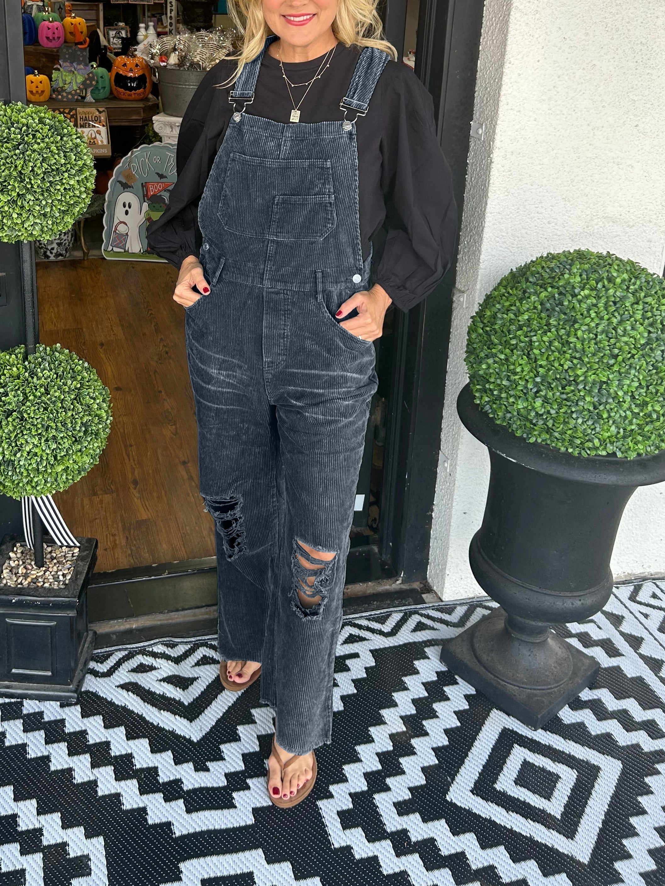 Women's Ripped Overalls Jumpsuit