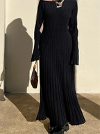Fall New Sleeved Knit Midi Dress