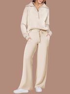 Women's Navy Collar Half Zip Suit