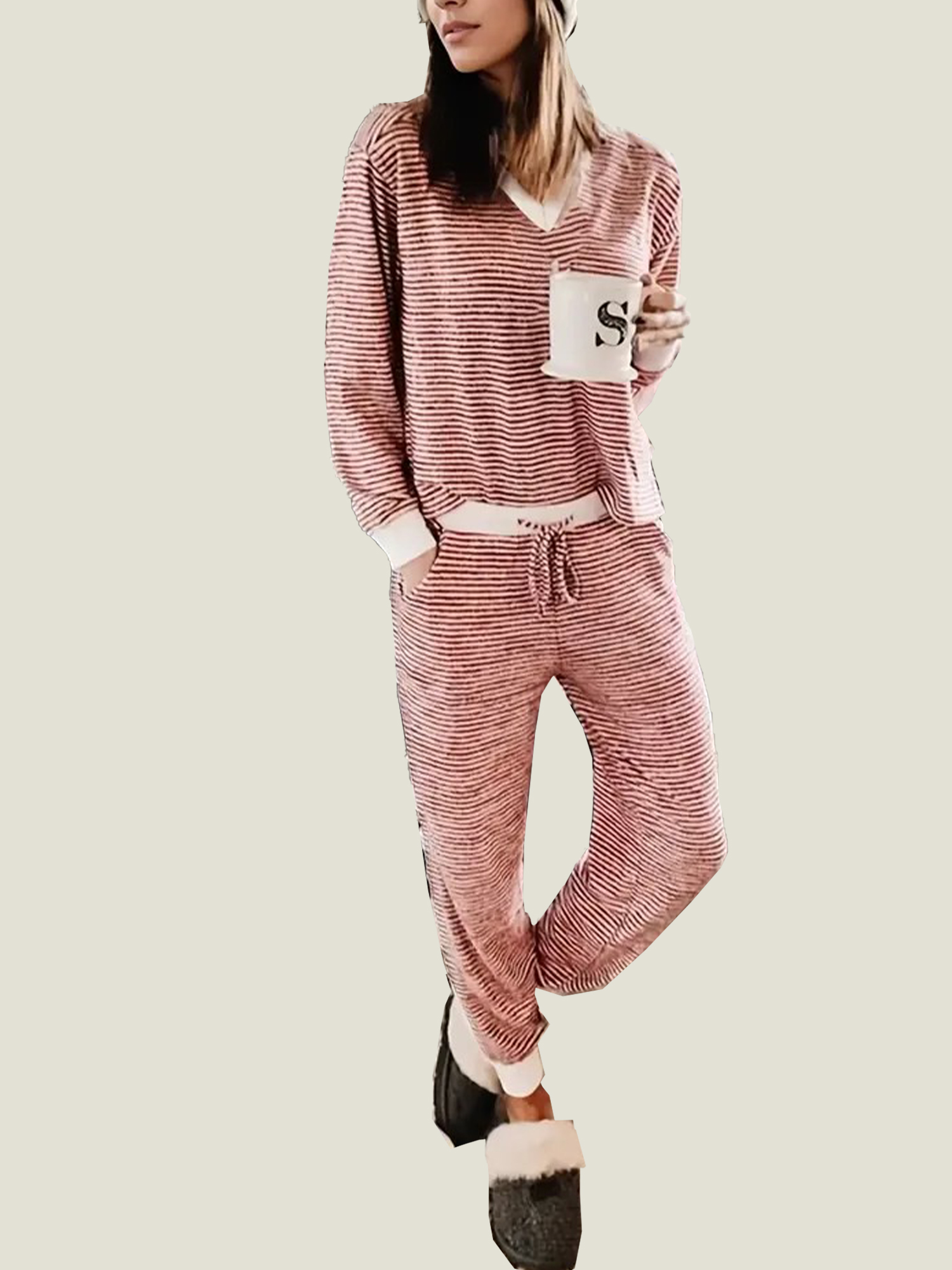 Women's Striped Lounge Pajamas Set