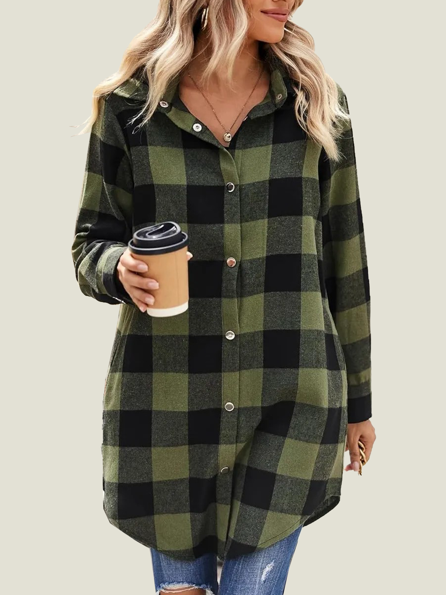 Women's Flannel Plaid Button Down Shirts