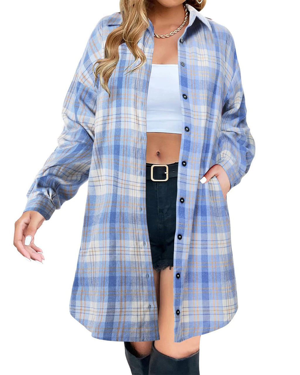 Women's Button Down Plaid Flannel Shirts