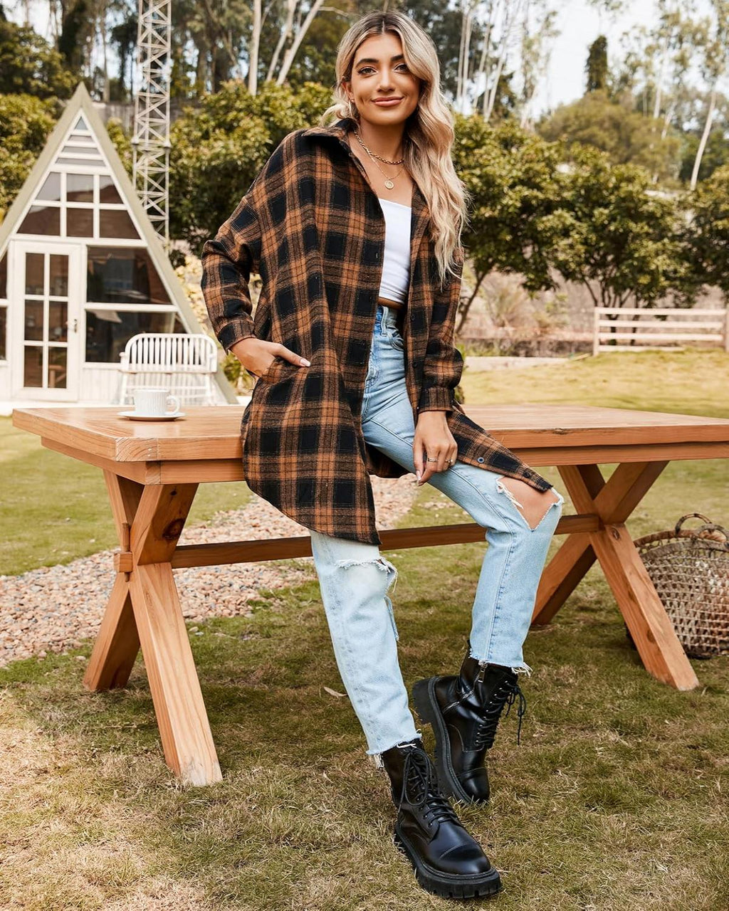 Women's Button Down Plaid Flannel Shirts