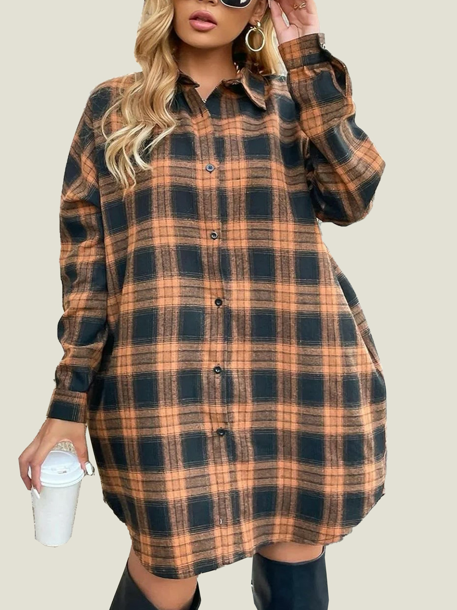 Women's Button Down Plaid Flannel Shirts