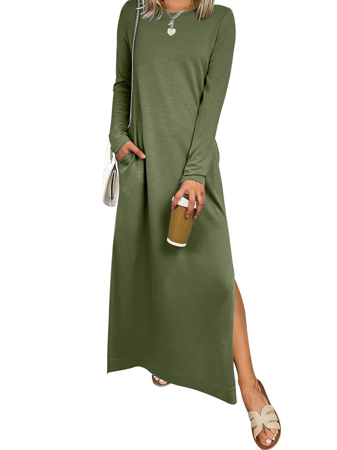 Women's Loose Split Flowy Maxi Dress