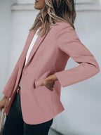 Women's Casual Button Blazer Jacket
