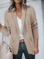 Women's Casual Button Blazer Jacket
