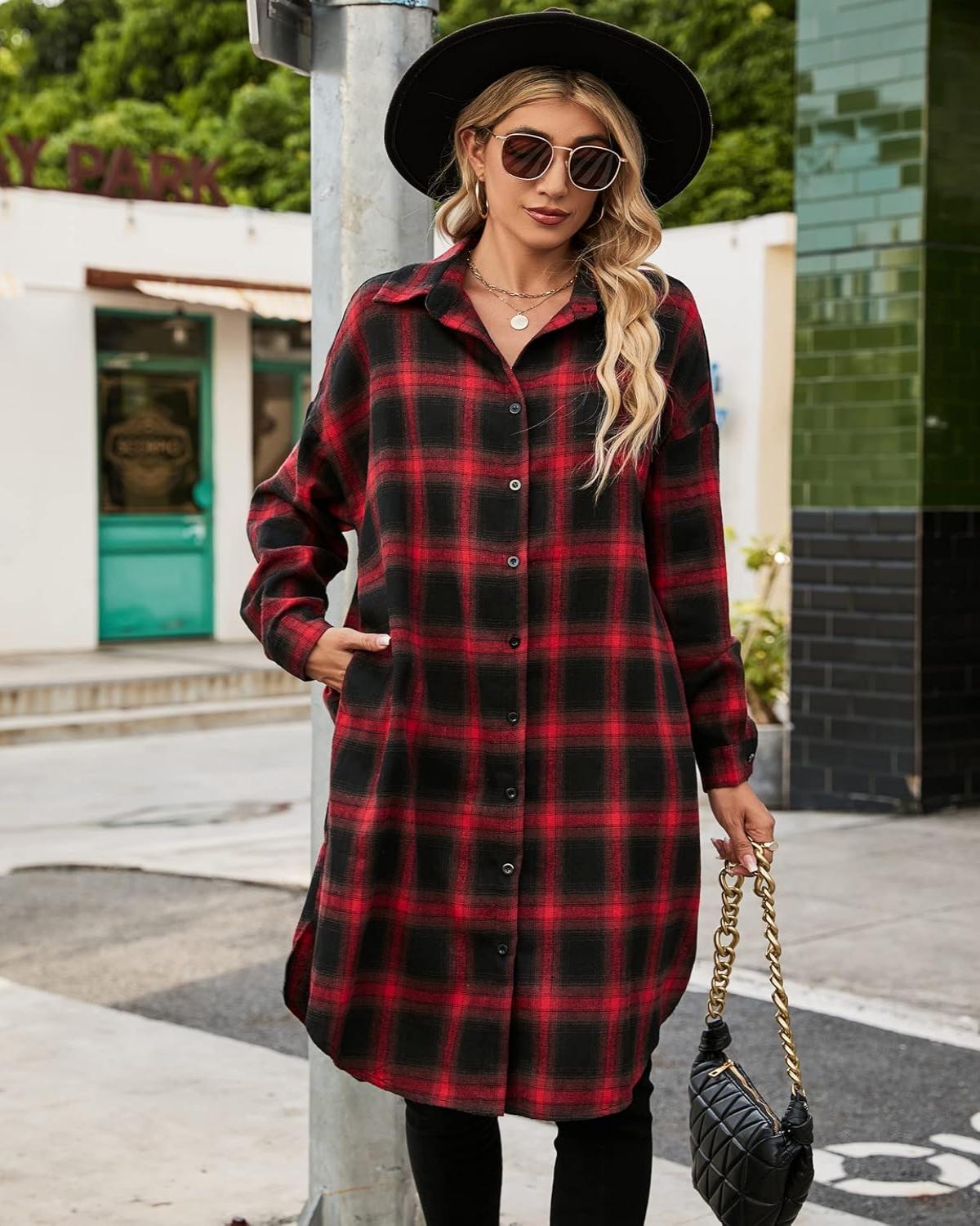 Women's Button Down Plaid Flannel Shirts