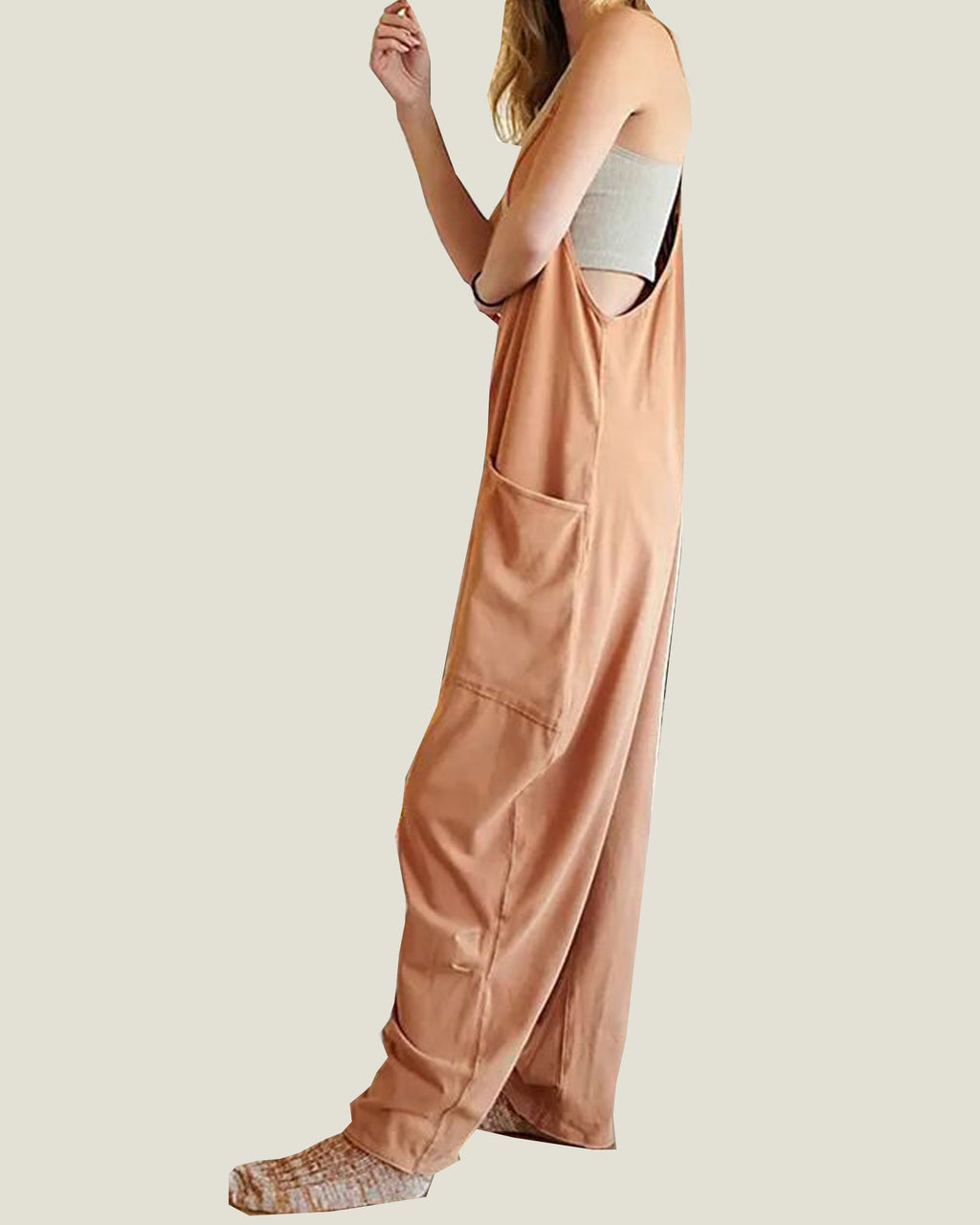 New Wide Leg Jumpsuit with Pockets