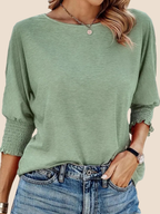 Women's Round Neck 3/4 Sleeve Basic T-Shirts
