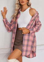 Women's Flannel Plaid Button Down Shirts