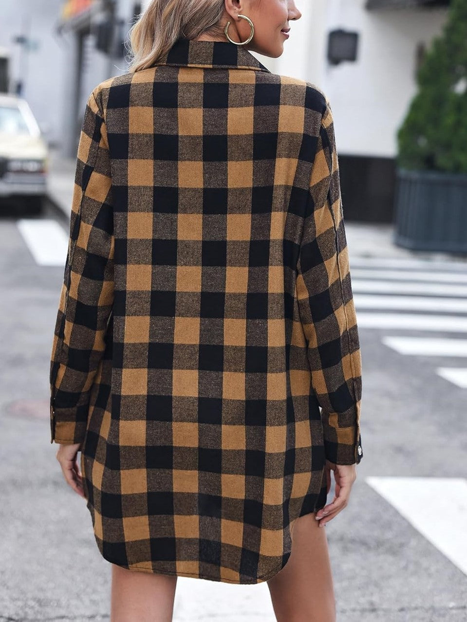 Women's Flannel Plaid Button Down Shirts