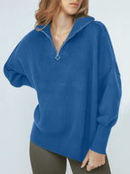 Women's Oversized Quarter Zip Sweater Pullover