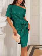 Women's Off Shoulder Sequins Bodycon Dress