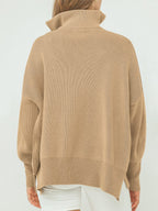 Women's Oversized Quarter Zip Sweater Pullover