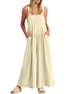 Sleeveless Wide Leg Jumpsuit with Pockets