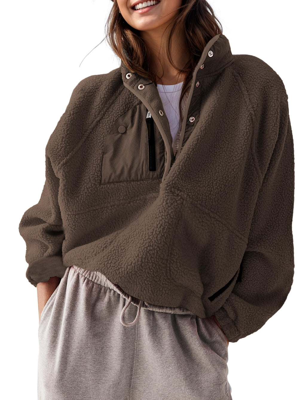 Women's Sherpa Fleece Pullover Jacket