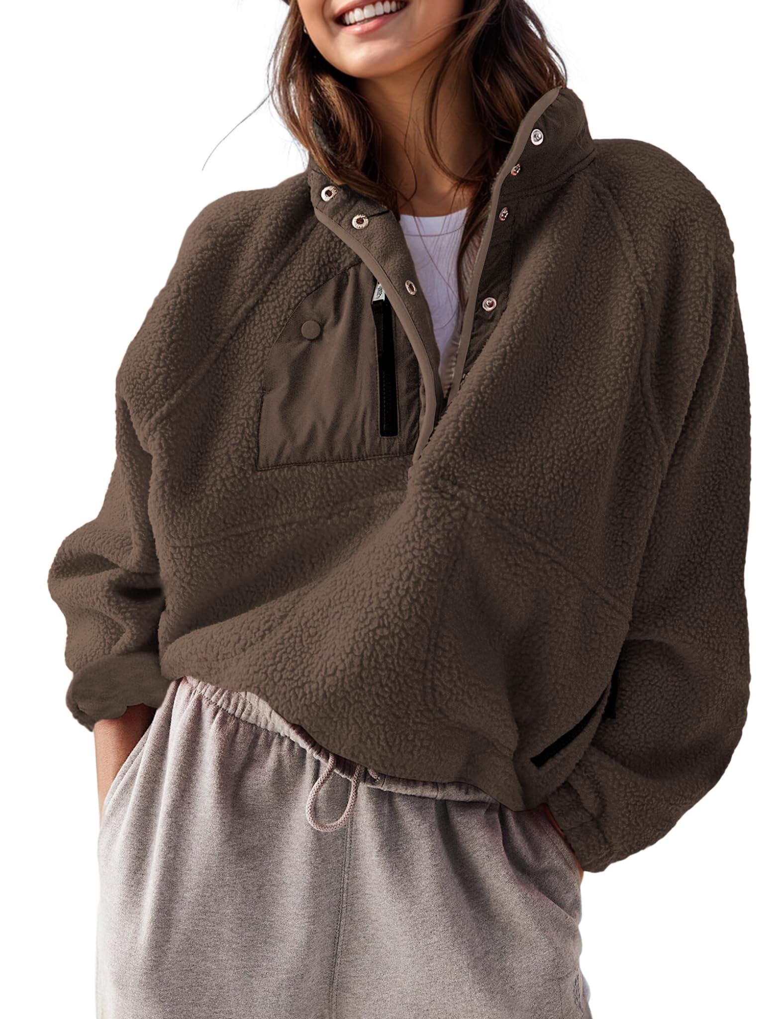 Women's Sherpa Fleece Pullover Jacket