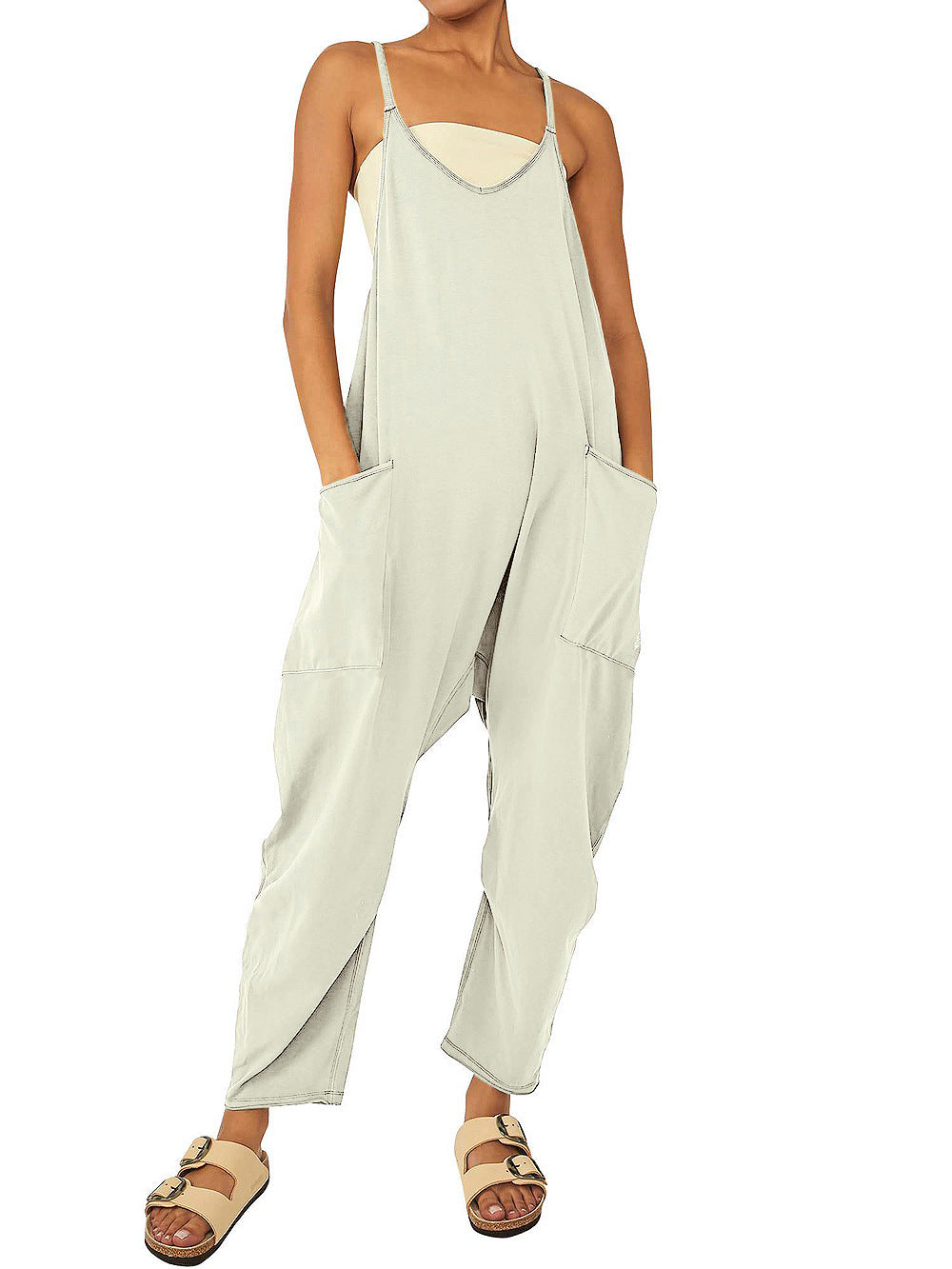 New Wide Leg Jumpsuit with Pockets