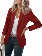 Women's Casual Button Blazer Jacket