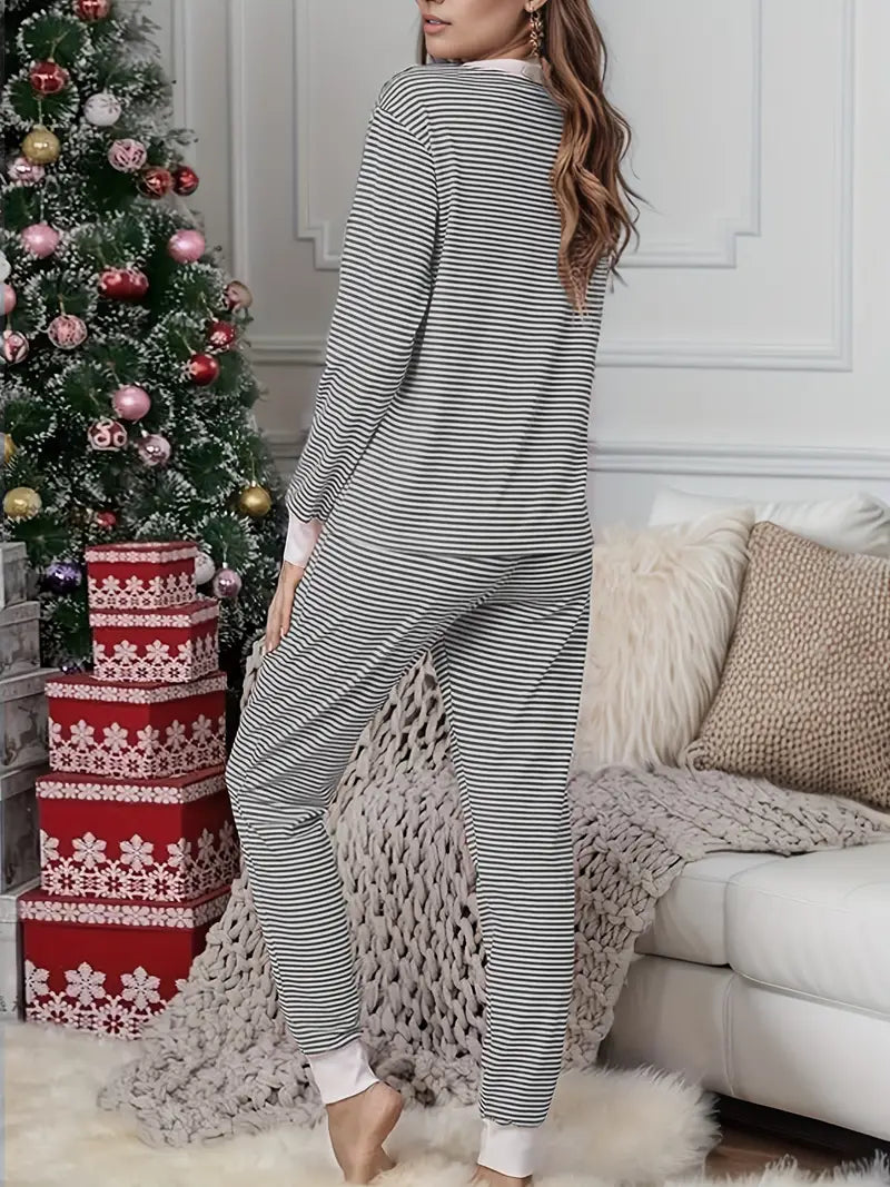 Women's Striped Lounge Pajamas Set