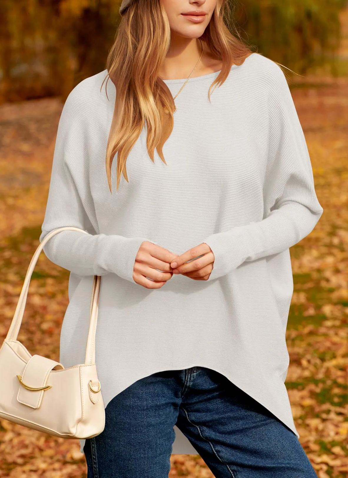 Women's Dolman Sleeve Knitted Pullover Sweater