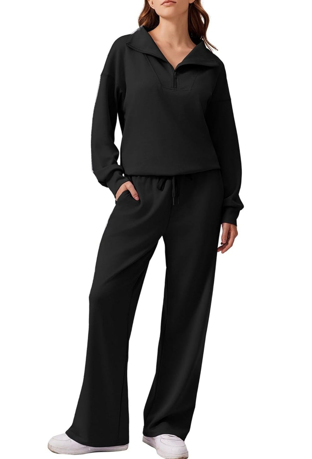 Women's Oversized Sweatshirt Wide Leg Pants Two Piece Set