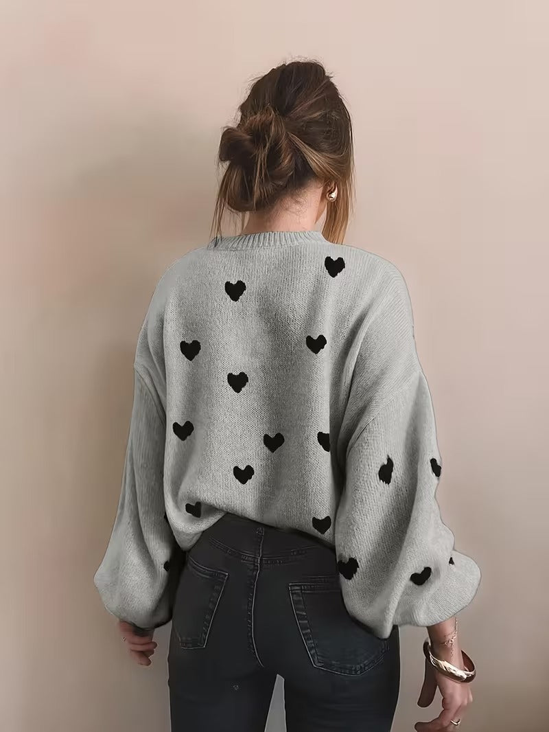 Valentine's Day Sweetheart Print Sweater