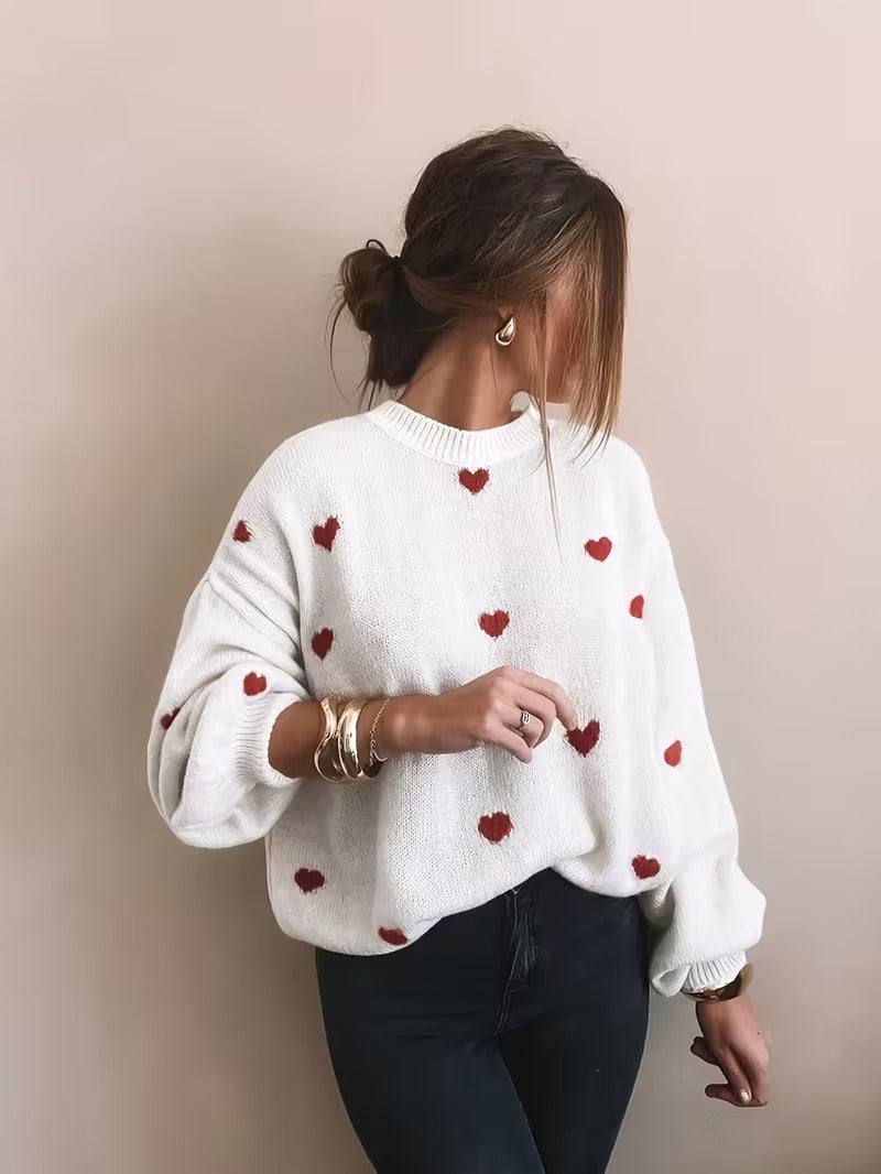 Valentine's Day Sweetheart Print Sweater