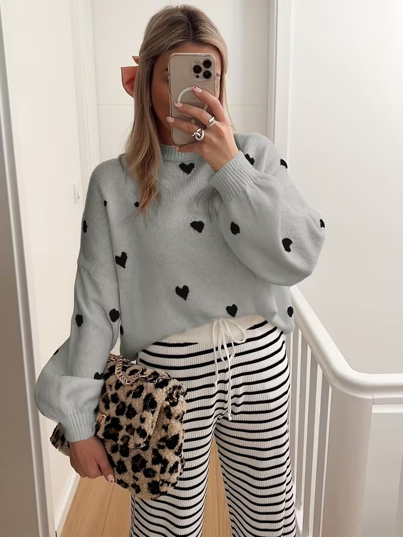 Valentine's Day Sweetheart Print Sweater