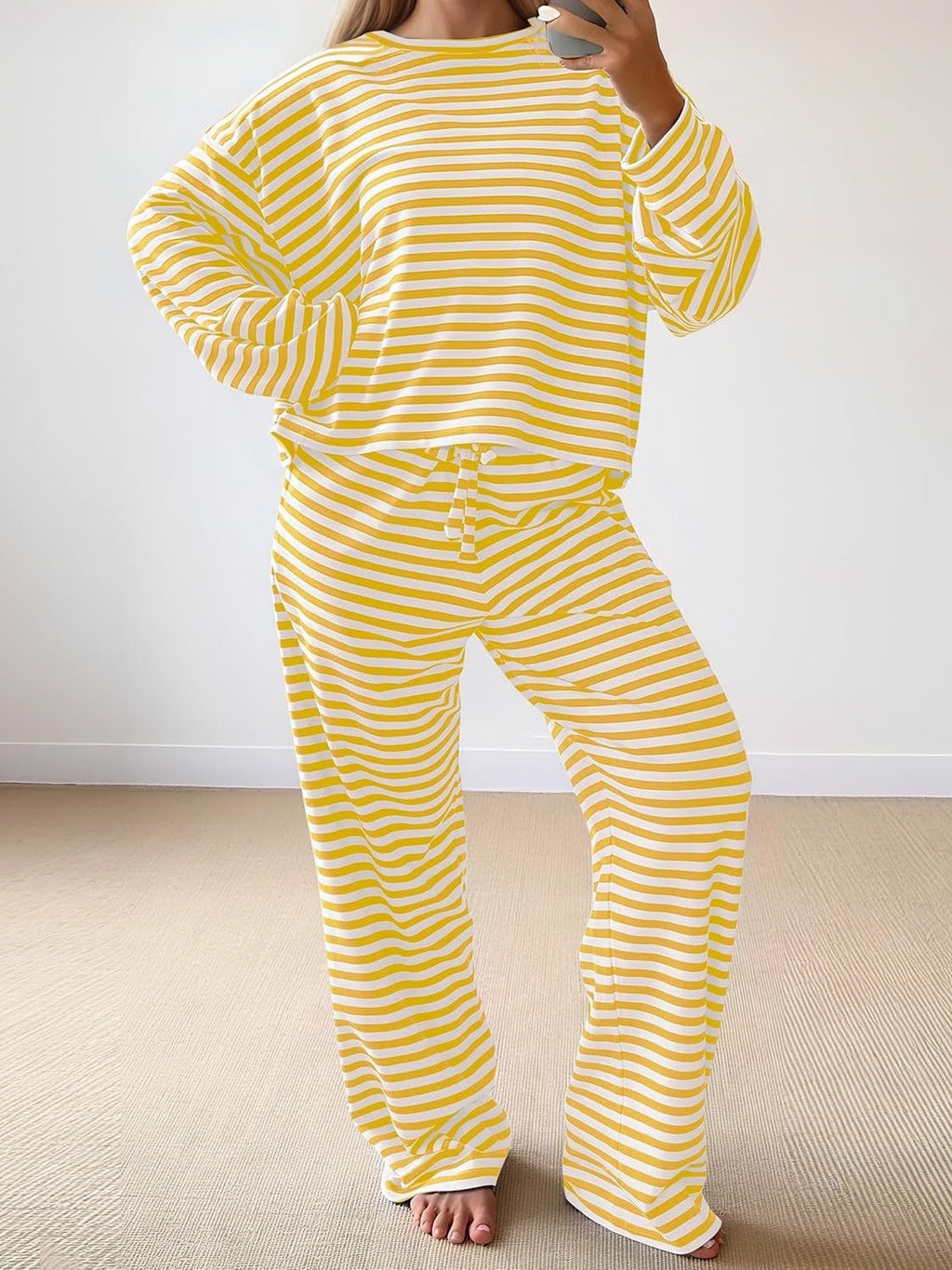 Women's Striped Casual Two-Piece Set