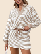Women's Casual Striped Two-Piece Set
