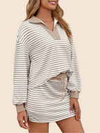 Women's Casual Striped Two-Piece Set